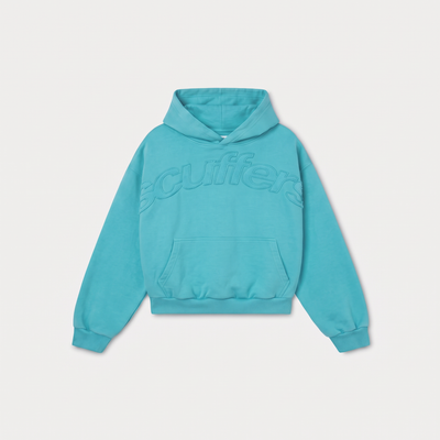 Teal Raw Hoodie