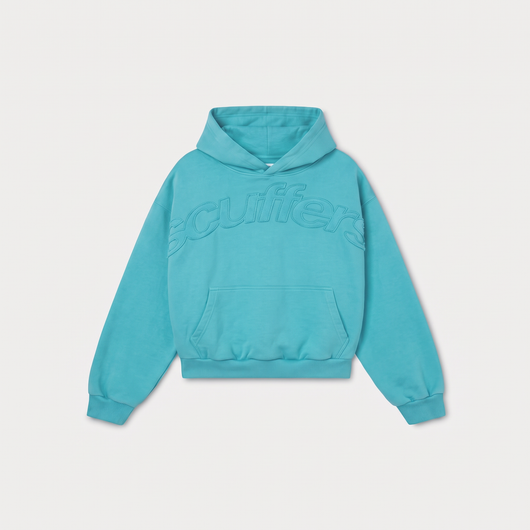 Teal Raw Hoodie